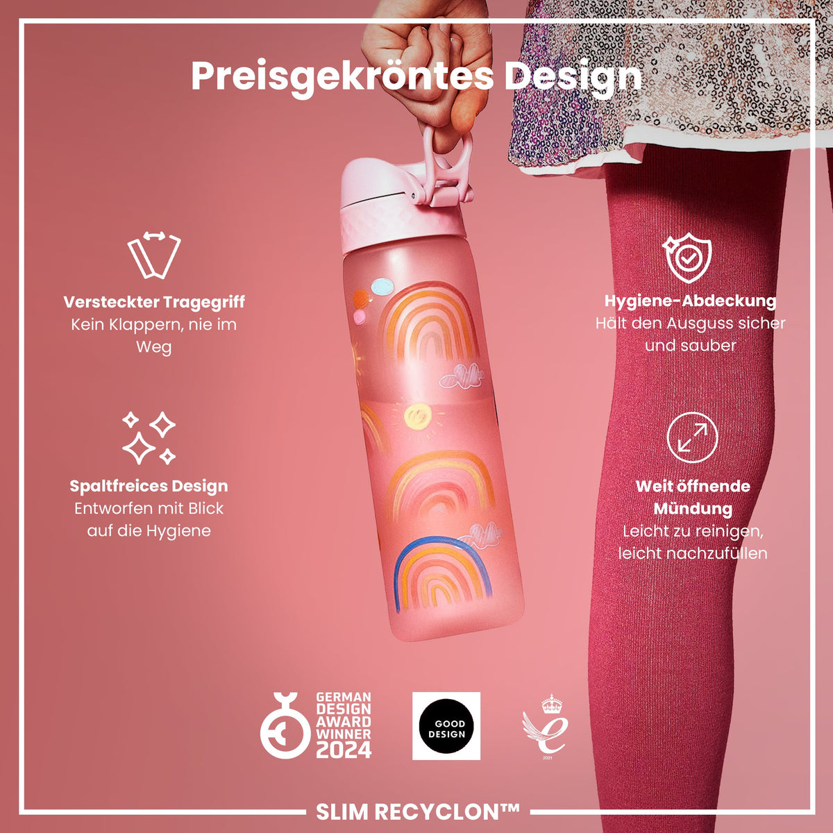 Recyclon Trinkflasche, Regenbšgen, 500 ml