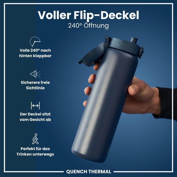 Isolierte Edelstahl-Wasserflasche, Aschemarine, 1 L