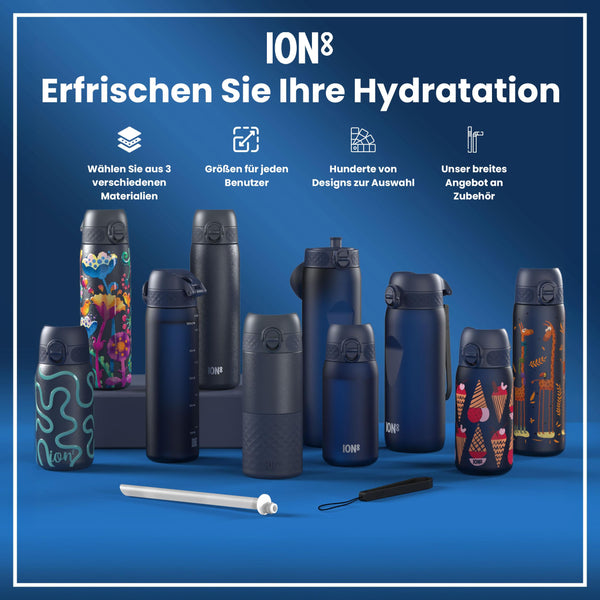 Isolierte Edelstahl-Wasserflasche, Aschemarine, 1 L