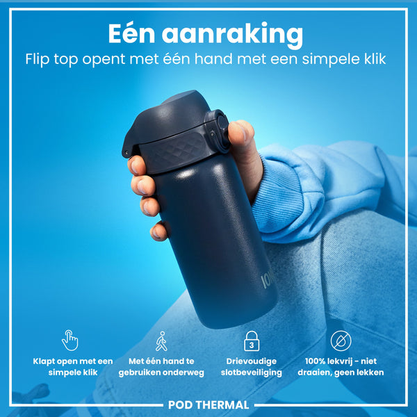 Isolierte Edelstahl-Wasserflasche, Ash Navy, 320 ml