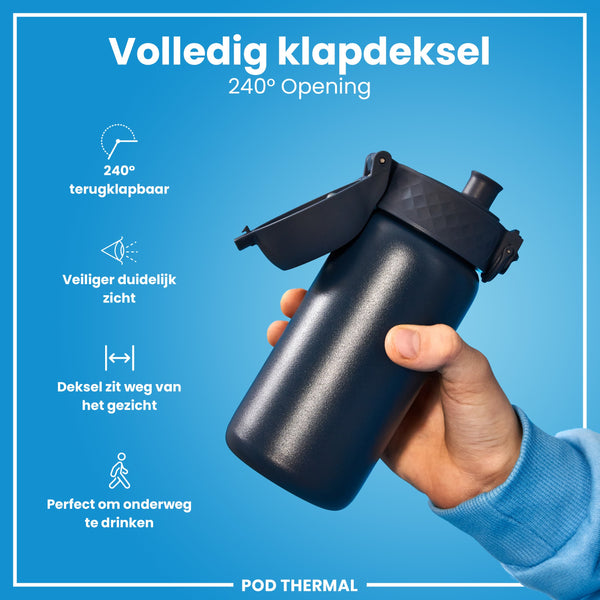 Isolierte Edelstahl-Wasserflasche, Ash Navy, 320 ml