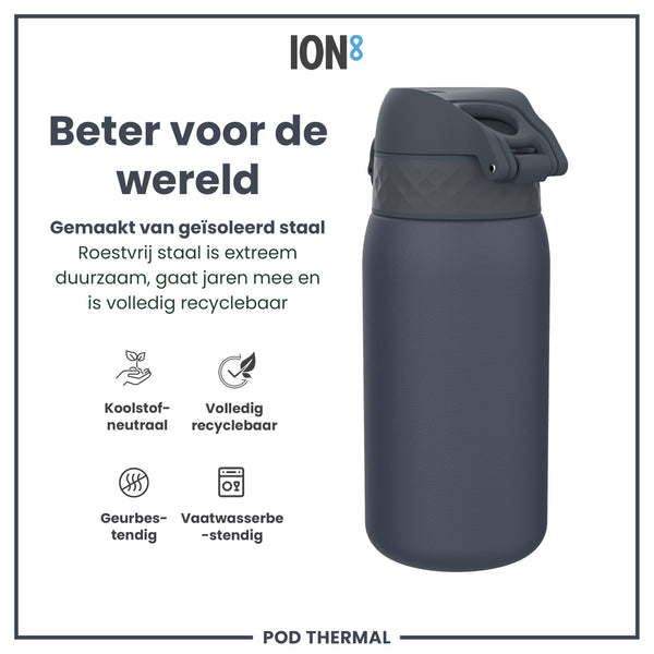 Isolierte Edelstahl-Wasserflasche, Ash Navy, 320 ml