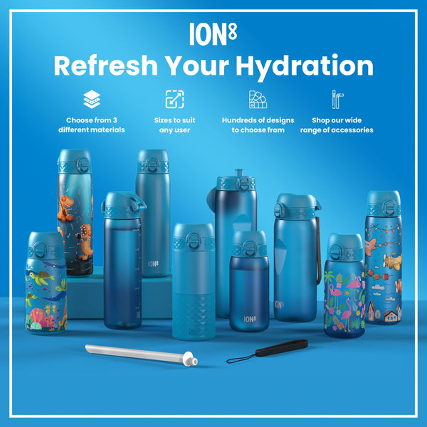 ION8 Trinkflasche Blau | Edelstahl