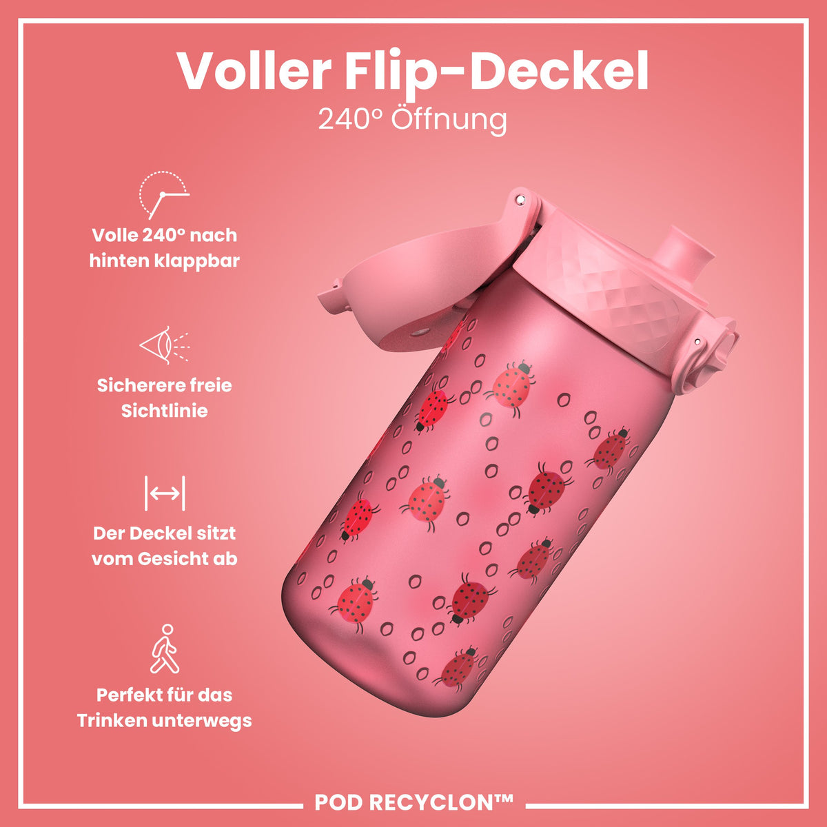 Recyclon Trinkflasche, Marienkäfer, 350 ml