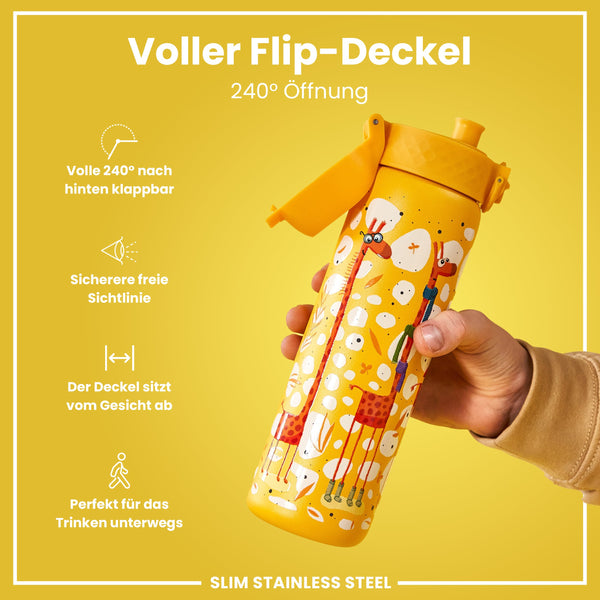 Leichte Edelstahl-Trinkflasche, Giraffen, 600 ml