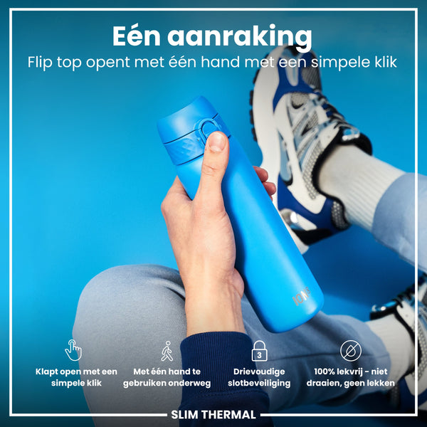 Isolierte Edelstahl-Wasserflasche, Blau, 500 ml