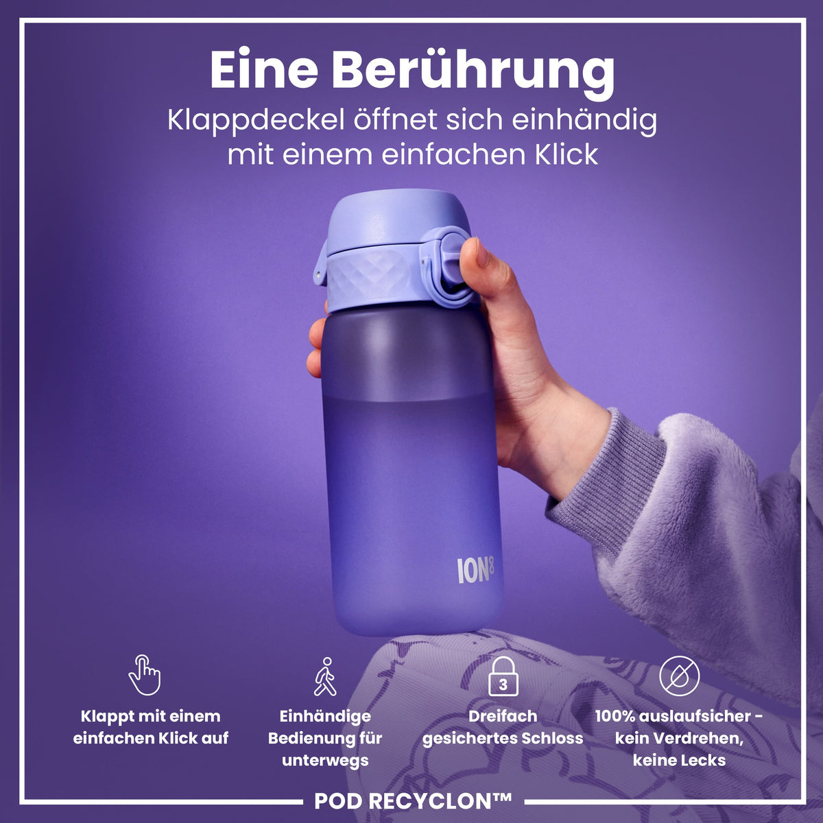 Recyclon Wasserflasche,  Helllila, 350 ml