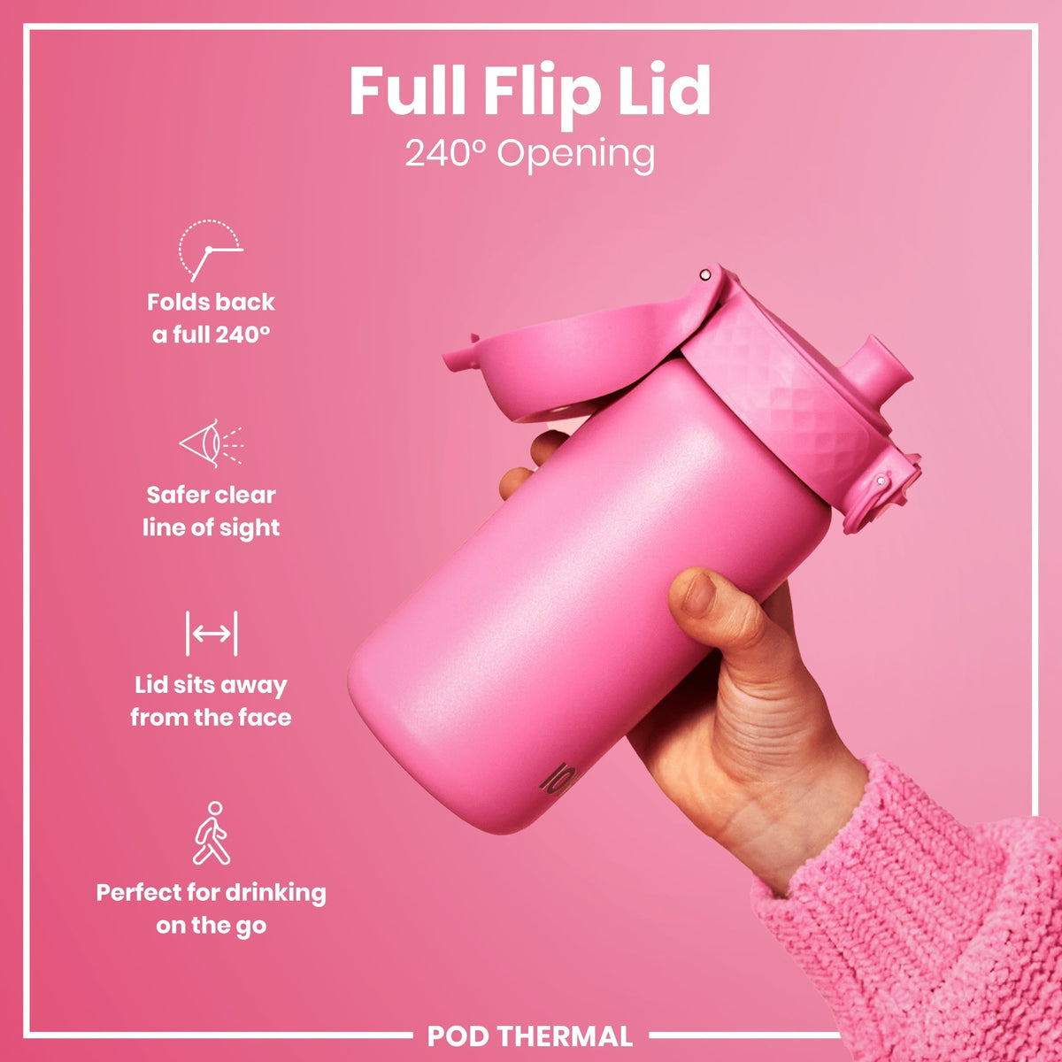 Isolierte Edelstahl-Wasserflasche, RosenblŸte, 320 ml