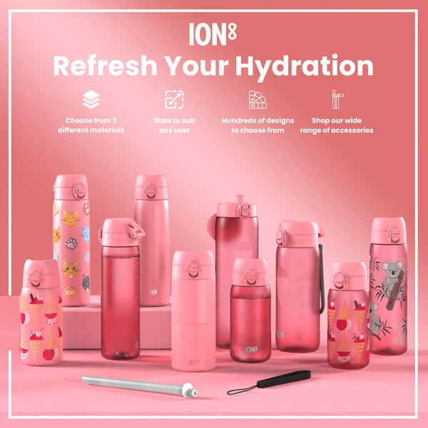 Leichte Edelstahl-Wasserflasche, Blumen, 600 ml