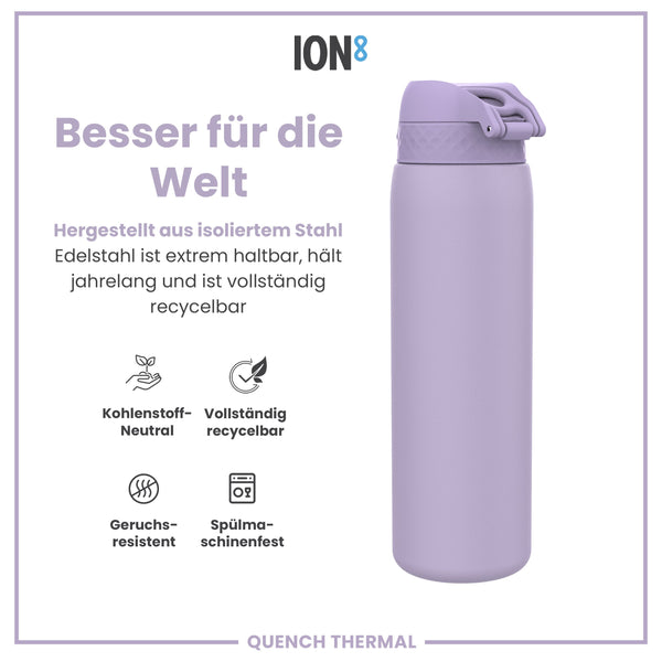 Isolierte Edelstahl-Wasserflasche, Helllila, 1 L