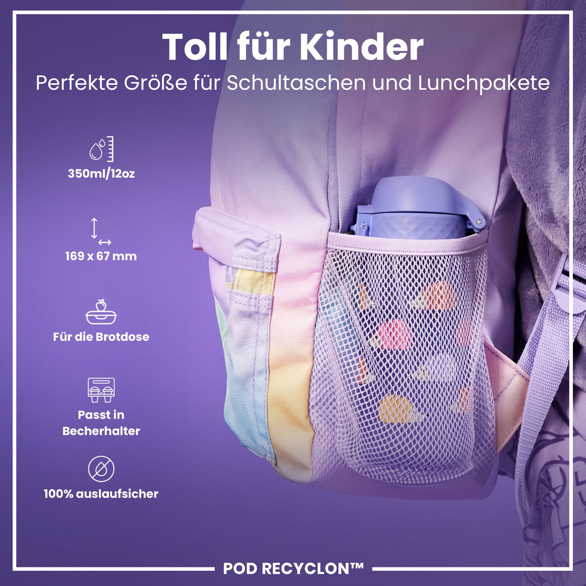 Recyclon Trinkflasche,  Igel, 350 ml