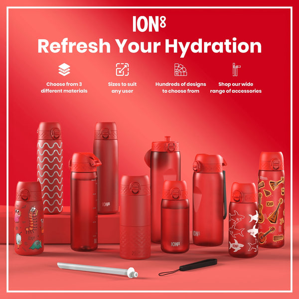 Isolierte Edelstahl-Wasserflasche, Rot, 320 ml