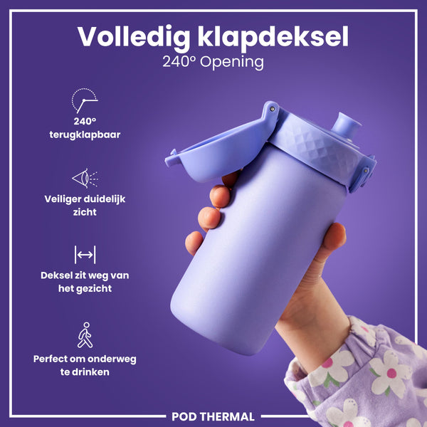 Isolierte Edelstahl-Wasserflasche, Helllila, 320 ml