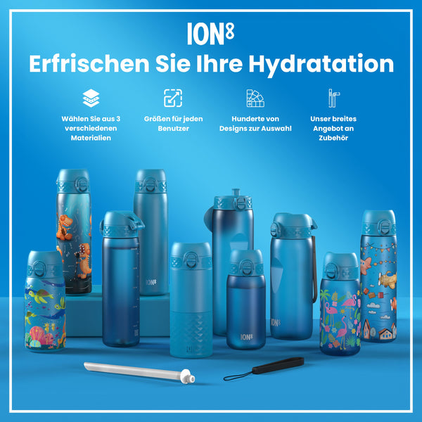 Isolierte Edelstahl-Wasserflasche, Blau, 1 L