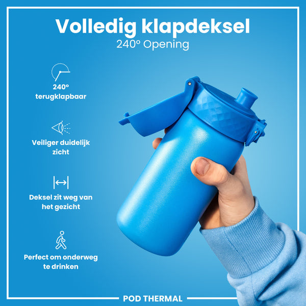 Isolierte Edelstahl-Wasserflasche, Blau, 320 ml