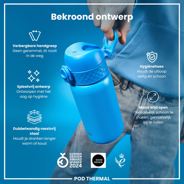 Isolierte Edelstahl-Wasserflasche, Blau, 320 ml