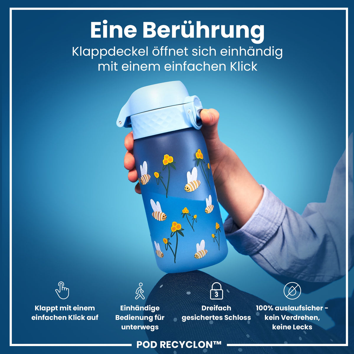 Recyclon Wasserflasche, Hummeln, 350 ml