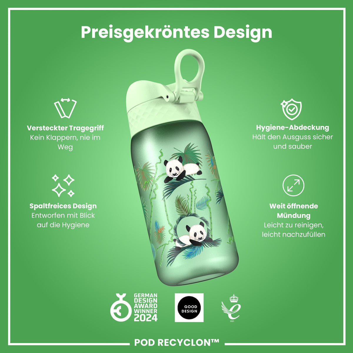 Recyclon Trinkflasche,  Igel, 350 ml