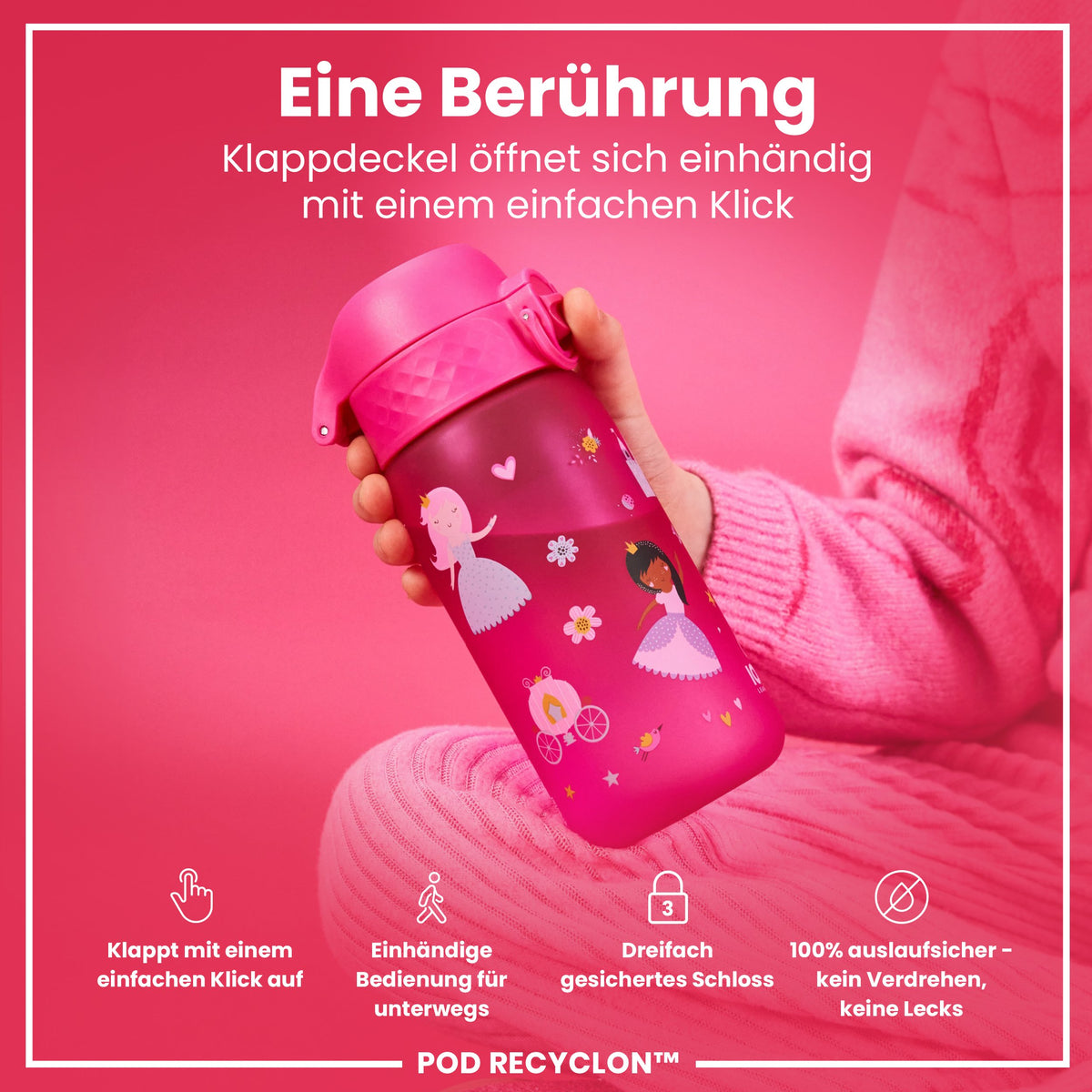Recyclon Wasserflasche, Prinzessin, 350 ml