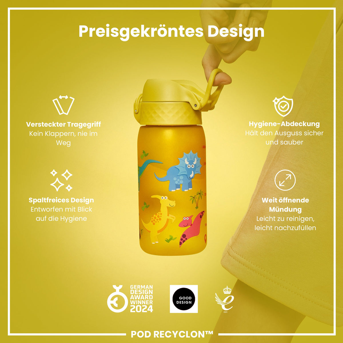 Recyclon Trinkflasche, Dinosaurier, 350 ml