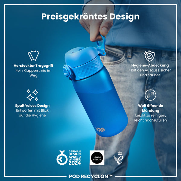 Recyclon Wasserflasche,  Blau, 350 ml