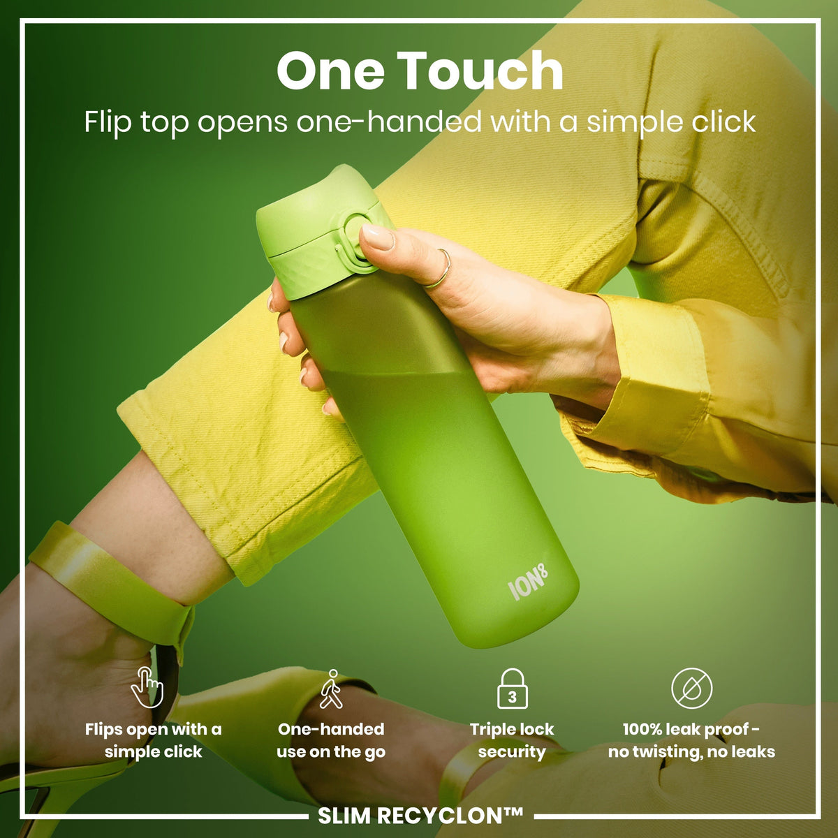 Recyclon Wasserflasche, Grün, 500 ml