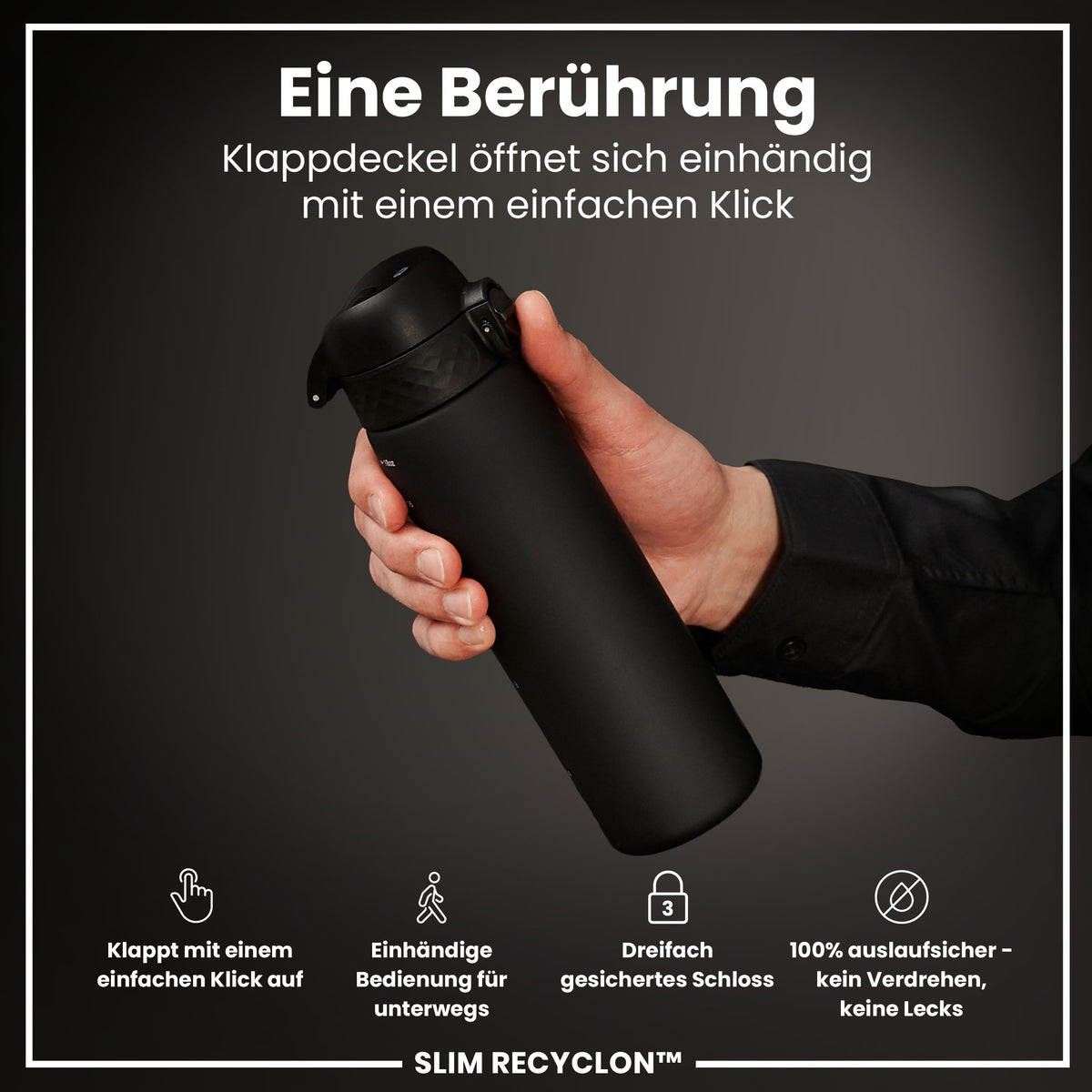 Recyclon Trinkflasche, Black, 500 ml