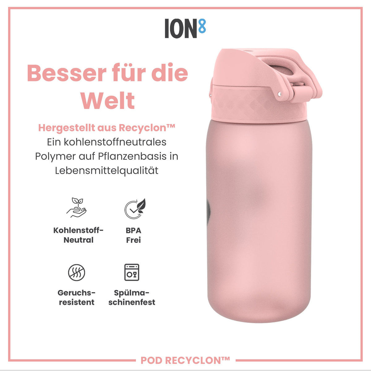 Recyclon Wasserflasche, Panda, 350 ml