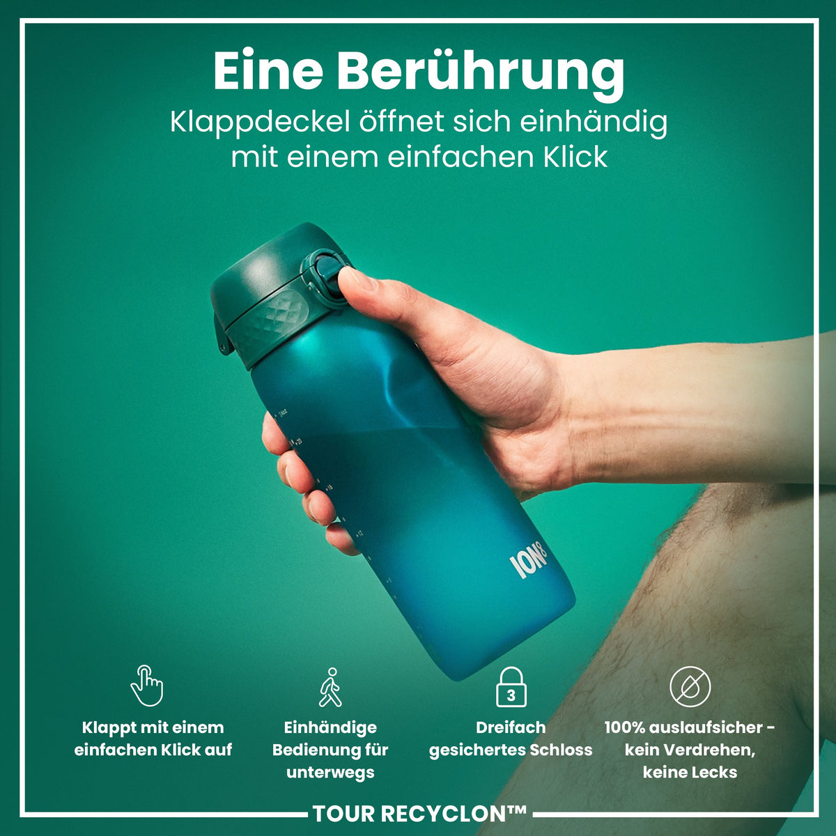 Recyclon-Wasserflasche, Aqua, 750ml