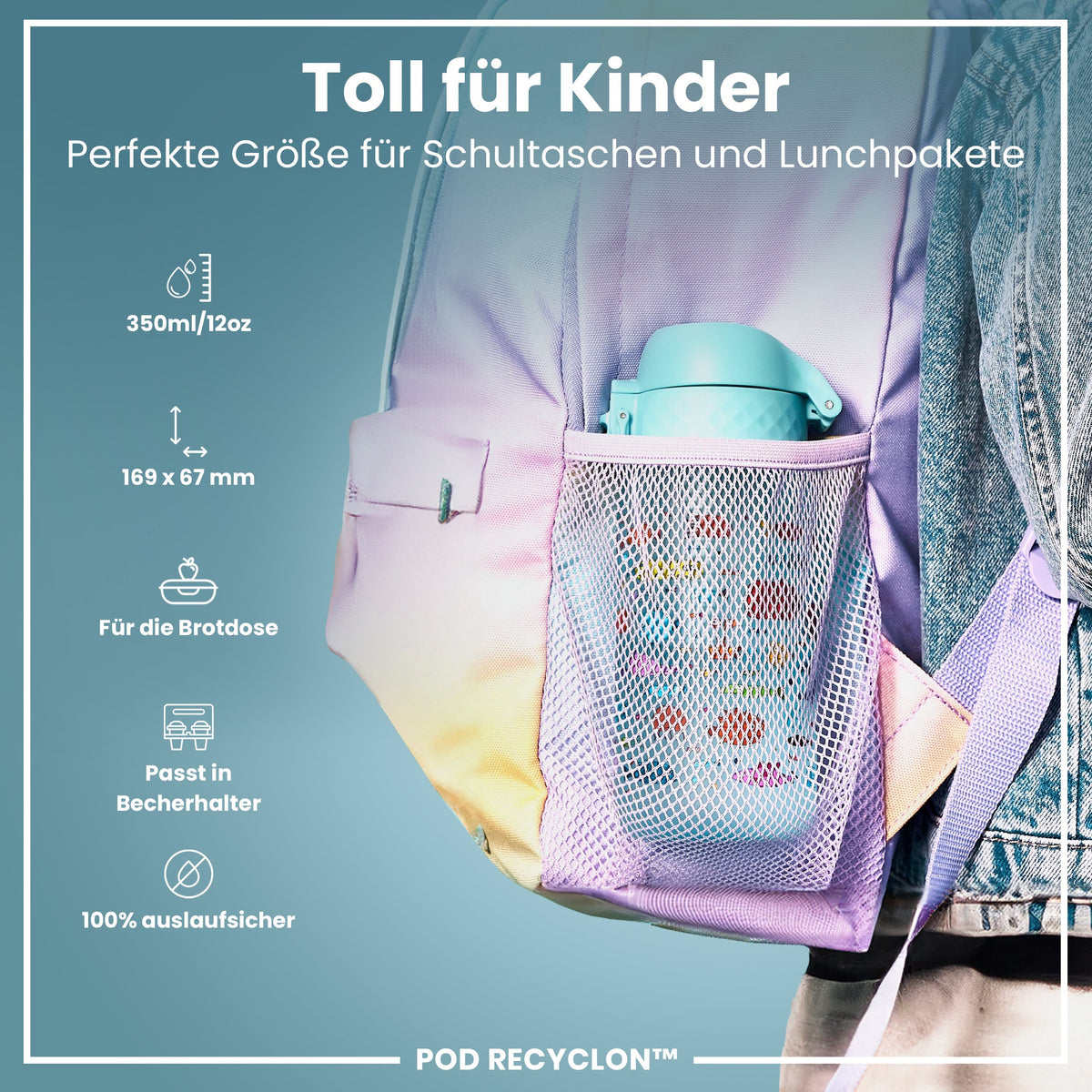 Recyclon Wasserflasche, Fisch, 350 ml