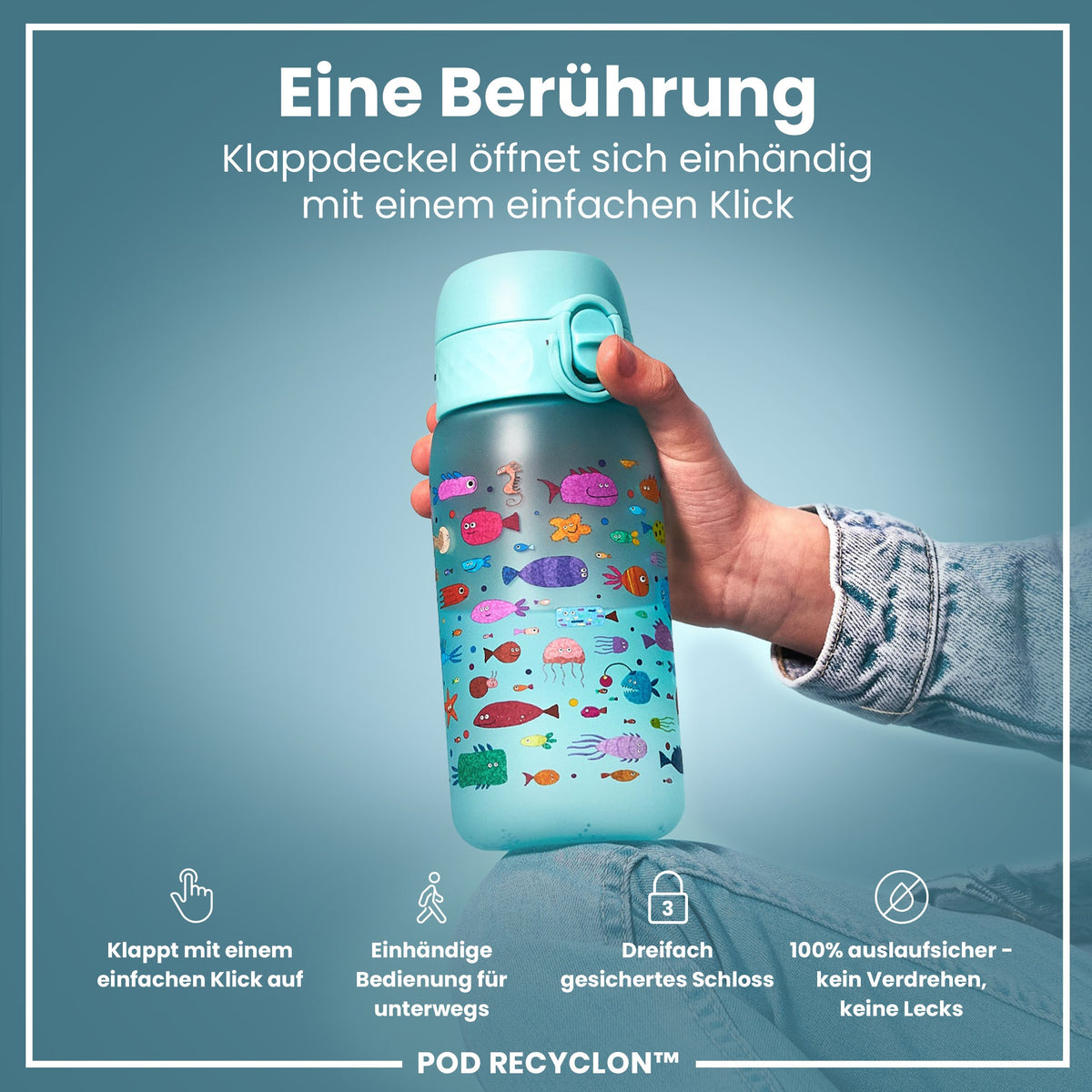 Recyclon Wasserflasche, Fisch, 350 ml