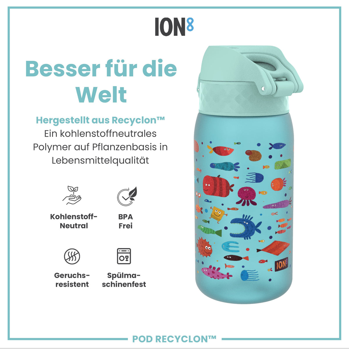 Recyclon Wasserflasche, Fisch, 350 ml