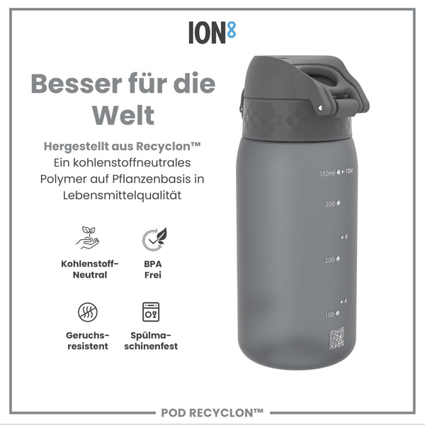 Recyclon Wasserflasche,  Grau, 350 ml