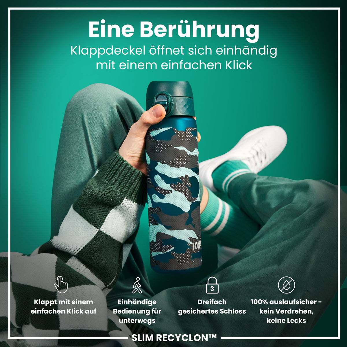 Recyclon Wasserflasche, Camouflage, 500 ml