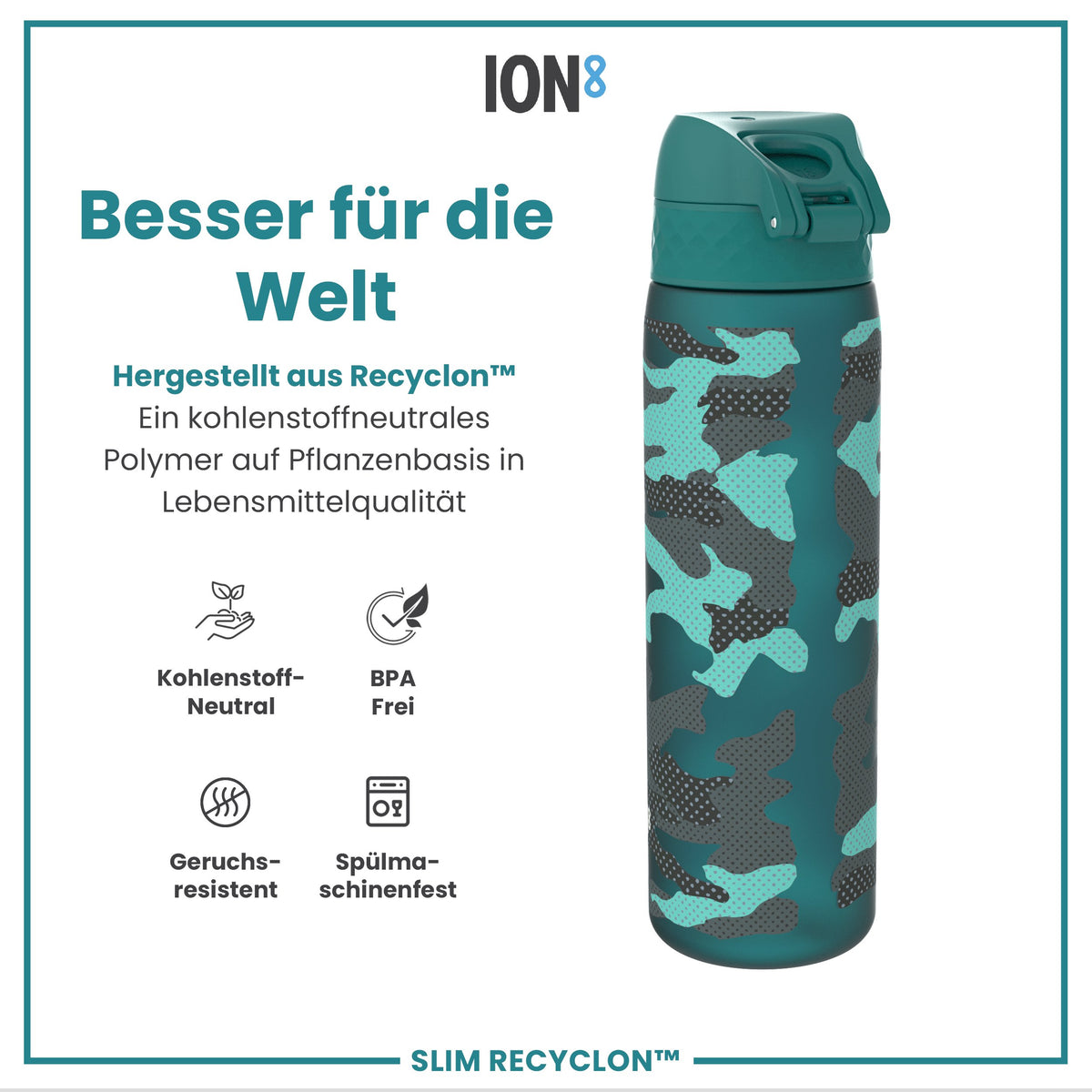 Recyclon Wasserflasche, Camouflage, 500 ml
