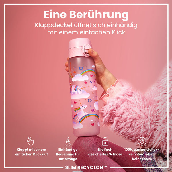 Recyclon Trinkflasche, Einhorn-Regenbogen, 500 ml