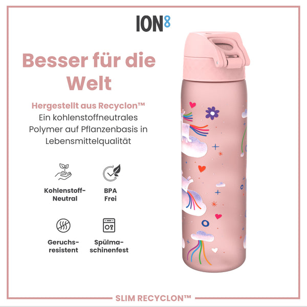 Recyclon Trinkflasche, Einhorn-Regenbogen, 500 ml