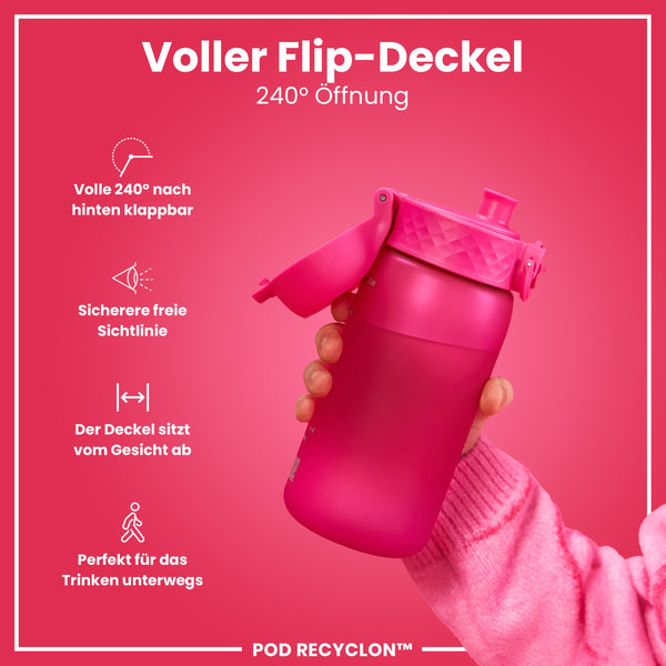 Recyclon Wasserflasche, Rosa, 350 ml