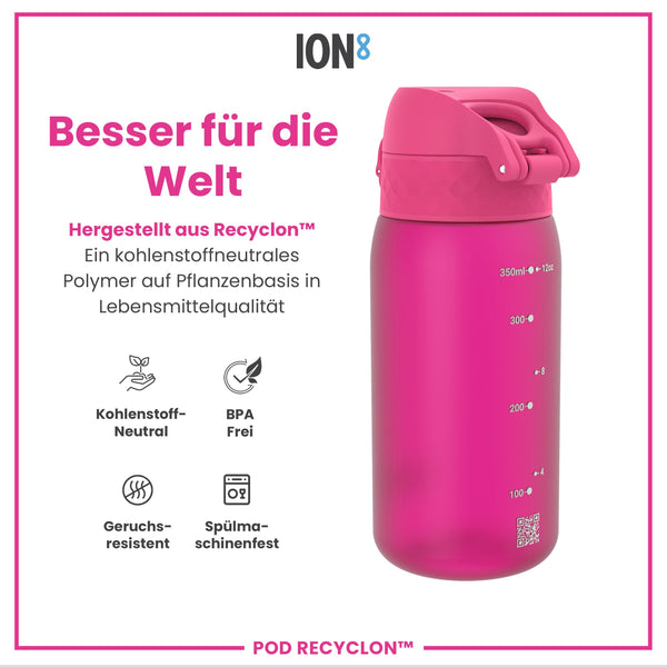Recyclon Wasserflasche, Rosa, 350 ml