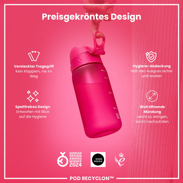 Recyclon Wasserflasche, Rosa, 350 ml