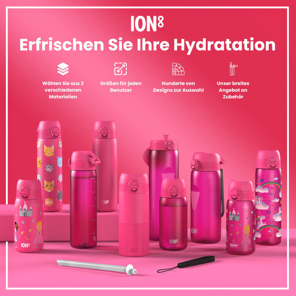 Recyclon Wasserflasche, Rosa, 350 ml