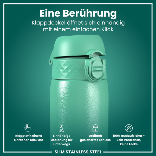 Leichte Edelstahl-Wasserflasche, Teal, 600 ml