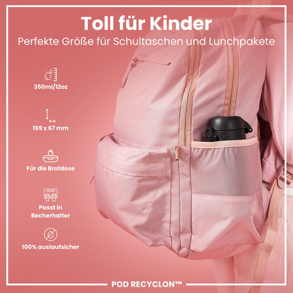 Recyclon Wasserflasche,  Schwarz, 350 ml