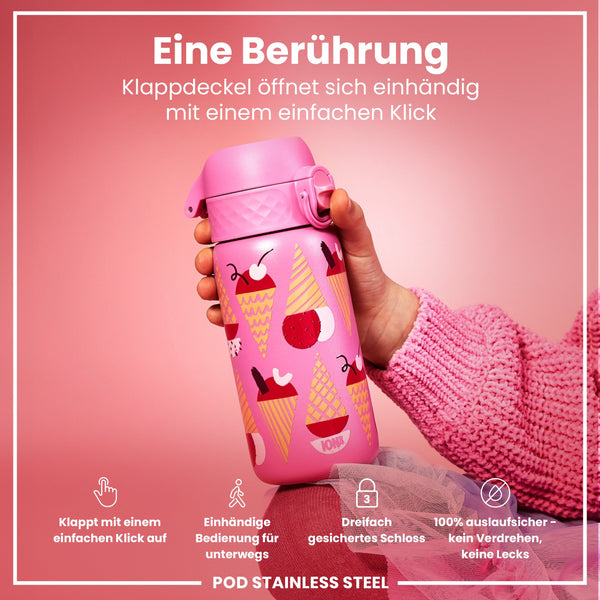 Leichte Edelstahl-Wasserflasche, Eiscreme, 400 ml