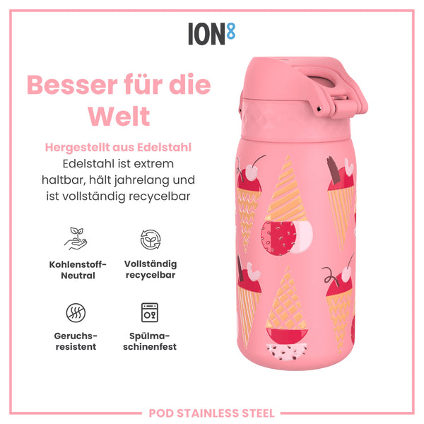Leichte Edelstahl-Wasserflasche, Eiscreme, 400 ml