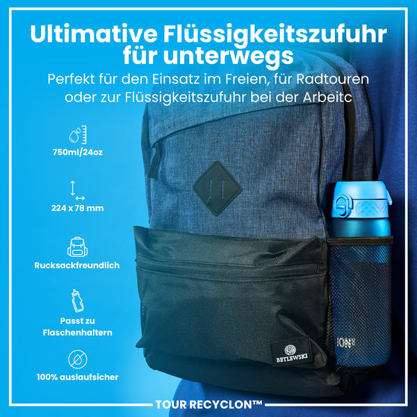 Recyclon-Wasserflasche, Blau, 750ml