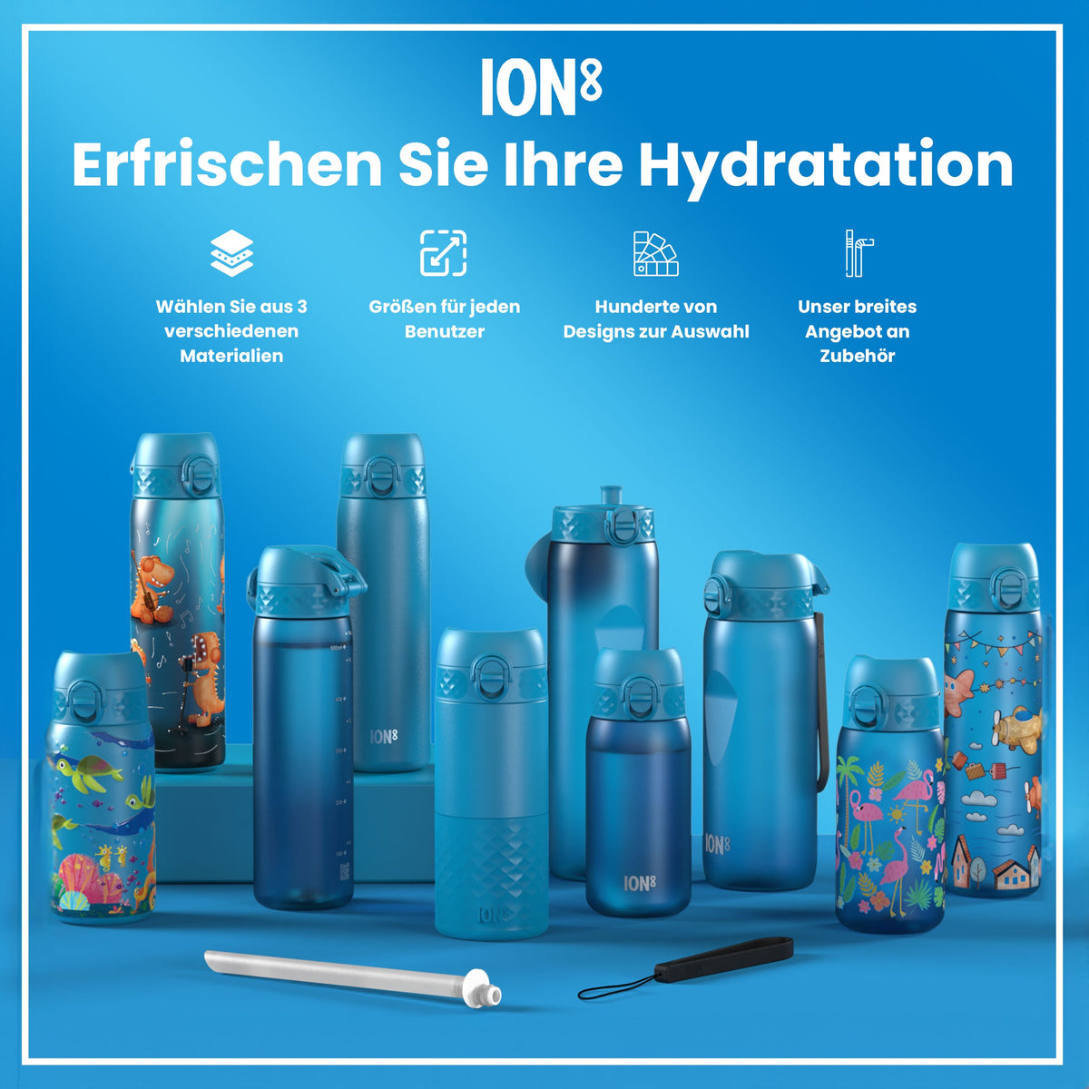 Recyclon-Wasserflasche, Blau, 750ml