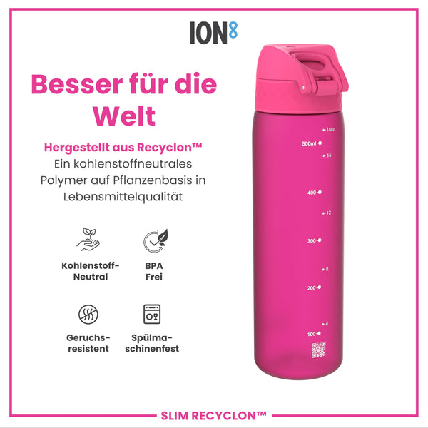 Recyclon Trinkflasche, Rosa, 500 ml
