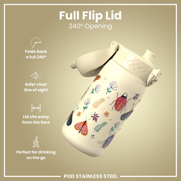 Leichte Edelstahl-Wasserflasche, Insektenwelt, 400 ml