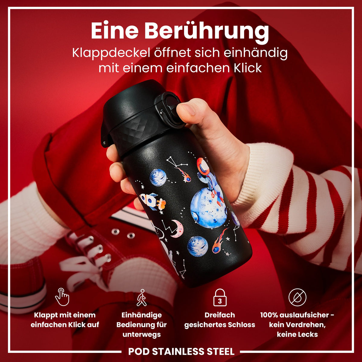 Leichte Edelstahl-Wasserflasche, Weltraum